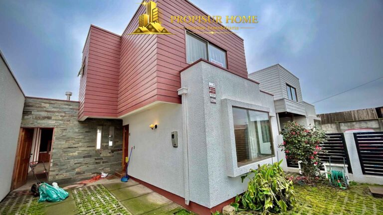 Fachada moderna casa en venta Avenida Esmeralda Angol