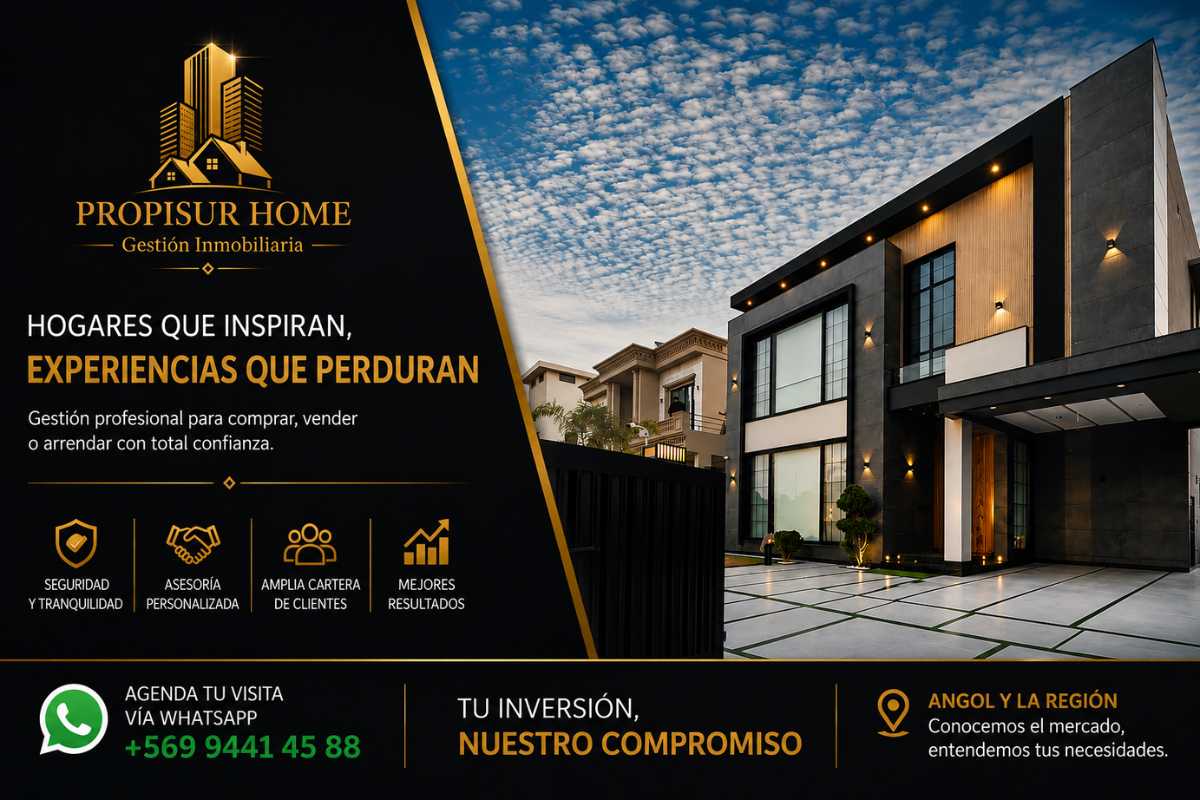 Propisur Home Inmobiliaria en Angol con casa moderna de lujo y atención por WhatsApp