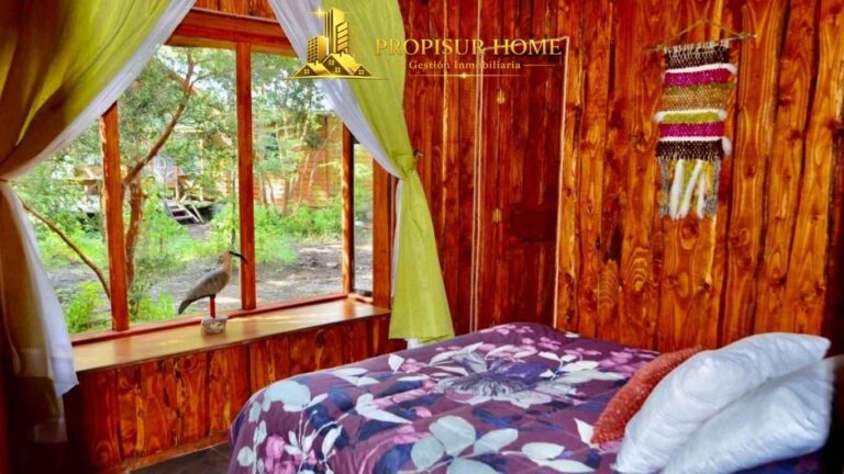 Dormitorio de cabaña en complejo turístico en venta en Pucón