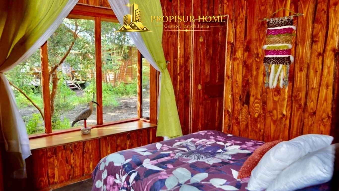 Dormitorio de cabaña en complejo turístico en venta en Pucón